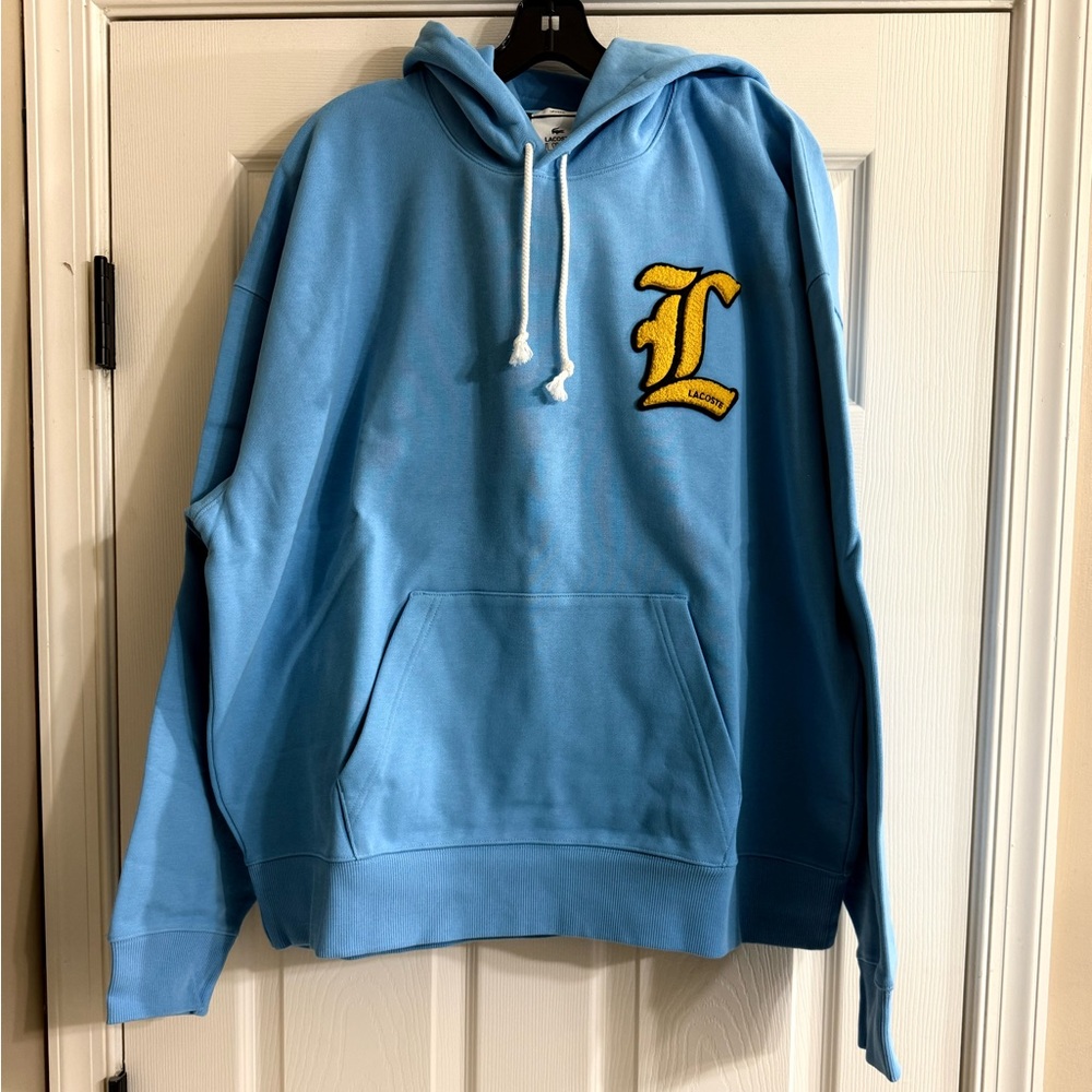 Lacoste Blue Hoodie with Yellow Logo Unisex